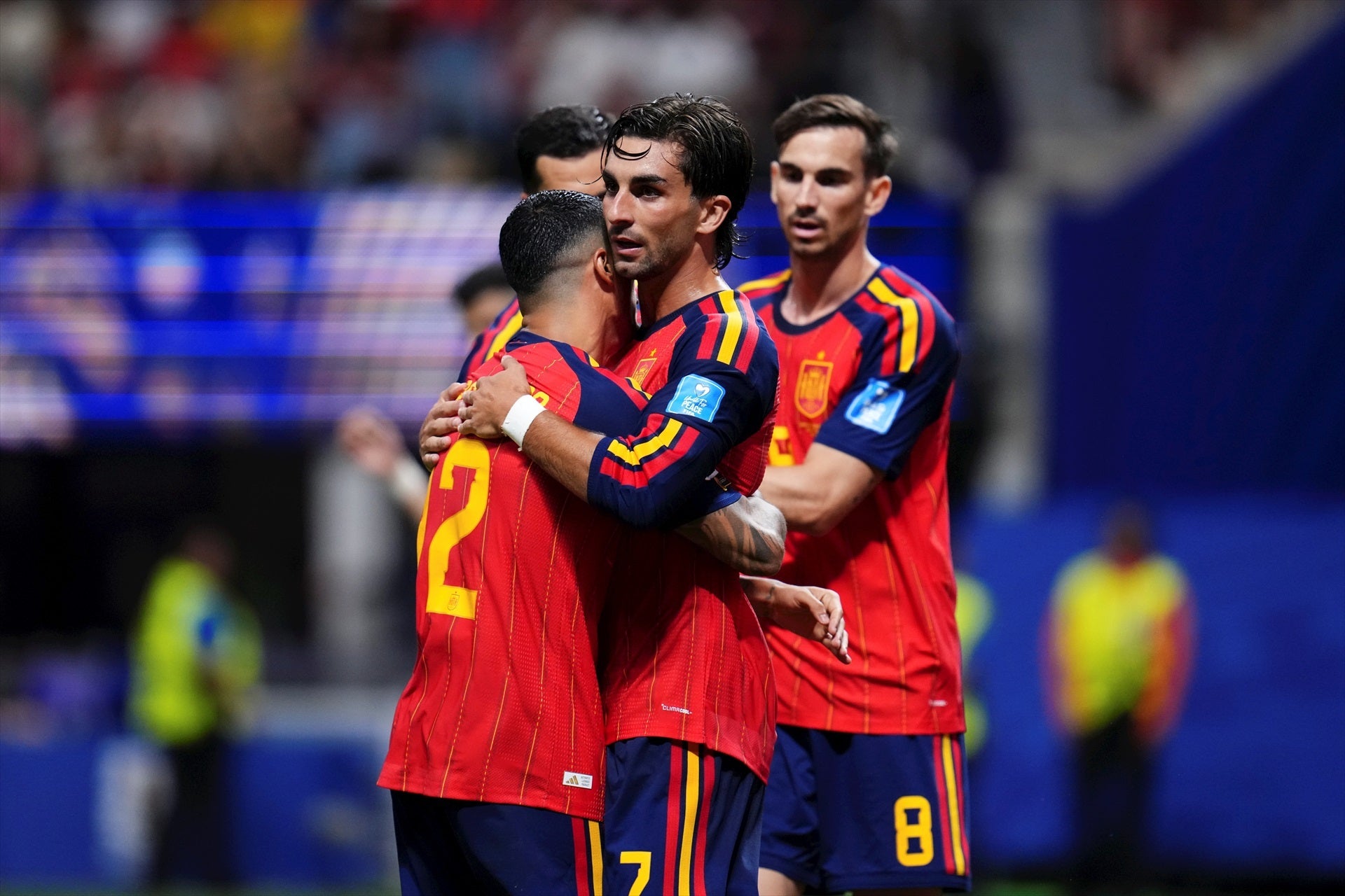 La selección española durante su encuentro ante Arabia Saudí La selección española durante su encuentro ante Arabia Saudí