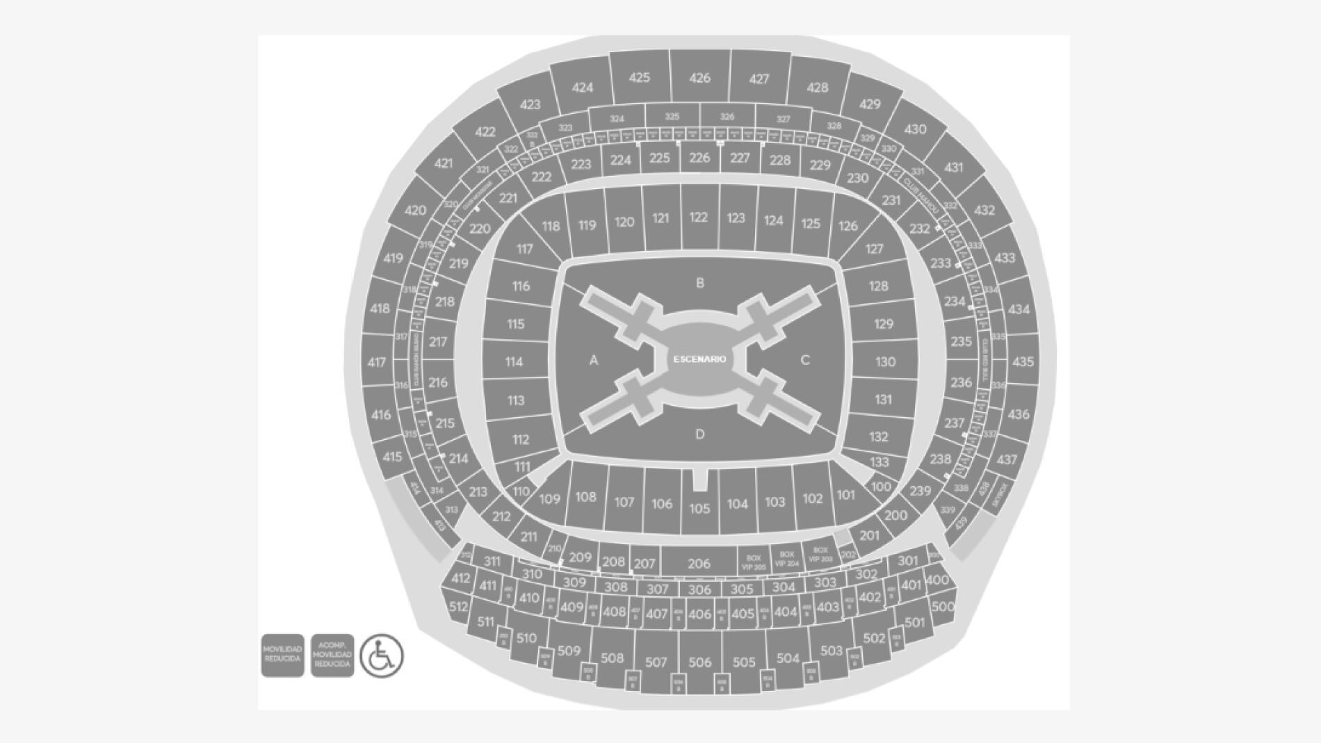 Plano del Metropolitano para los conciertos de BTS