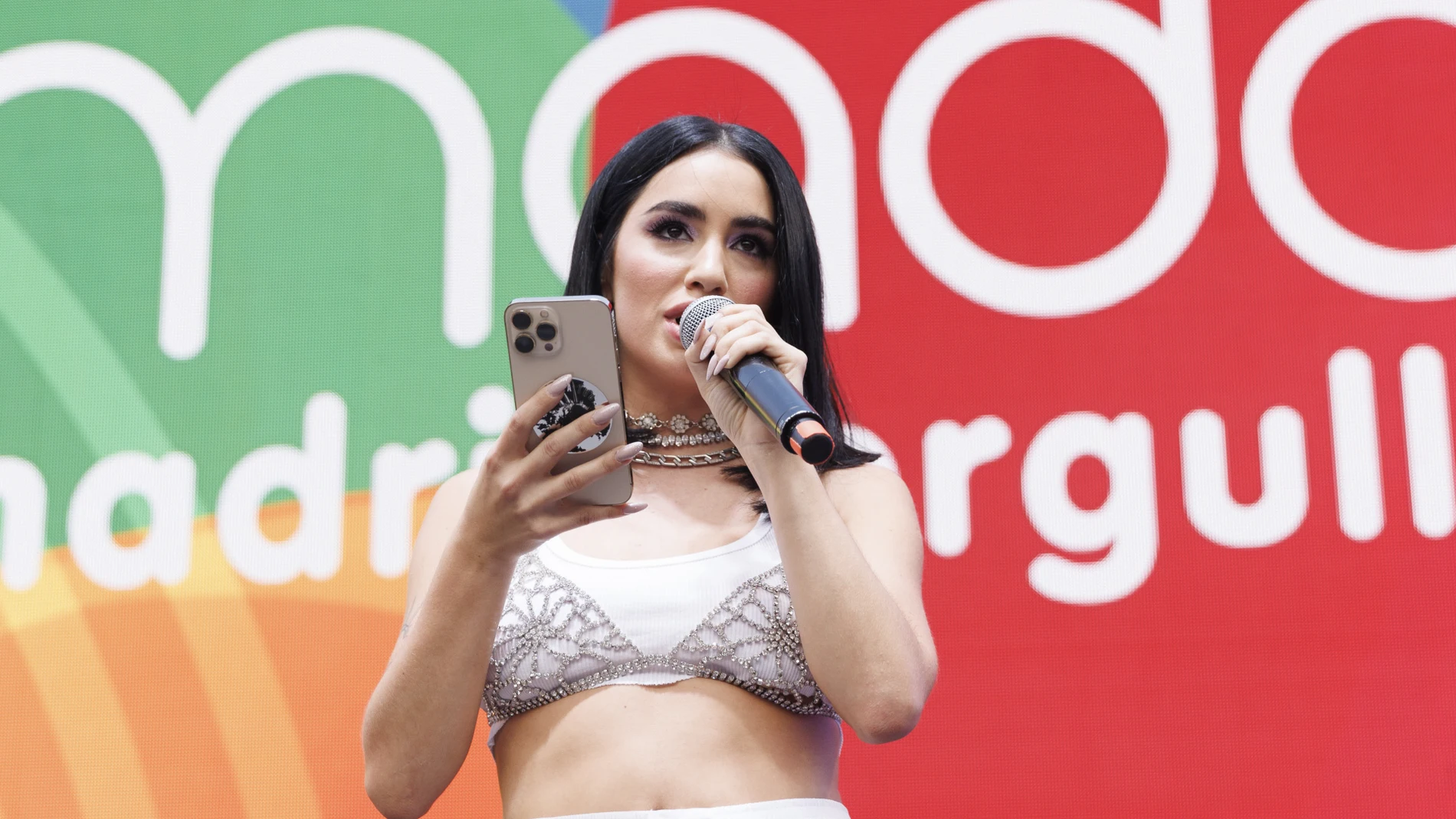 La cantante Lali en las fiestas del Orgullo de Madrid en 2023. La cantante Lali en las fiestas del Orgullo de Madrid en 2023.