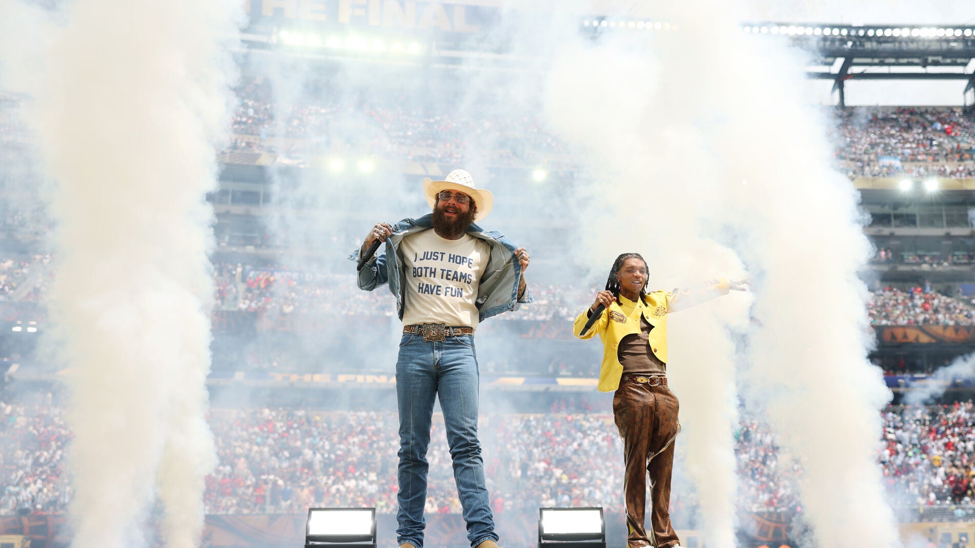 La camiseta de Post Malone en la clausura del Mundial 2026
