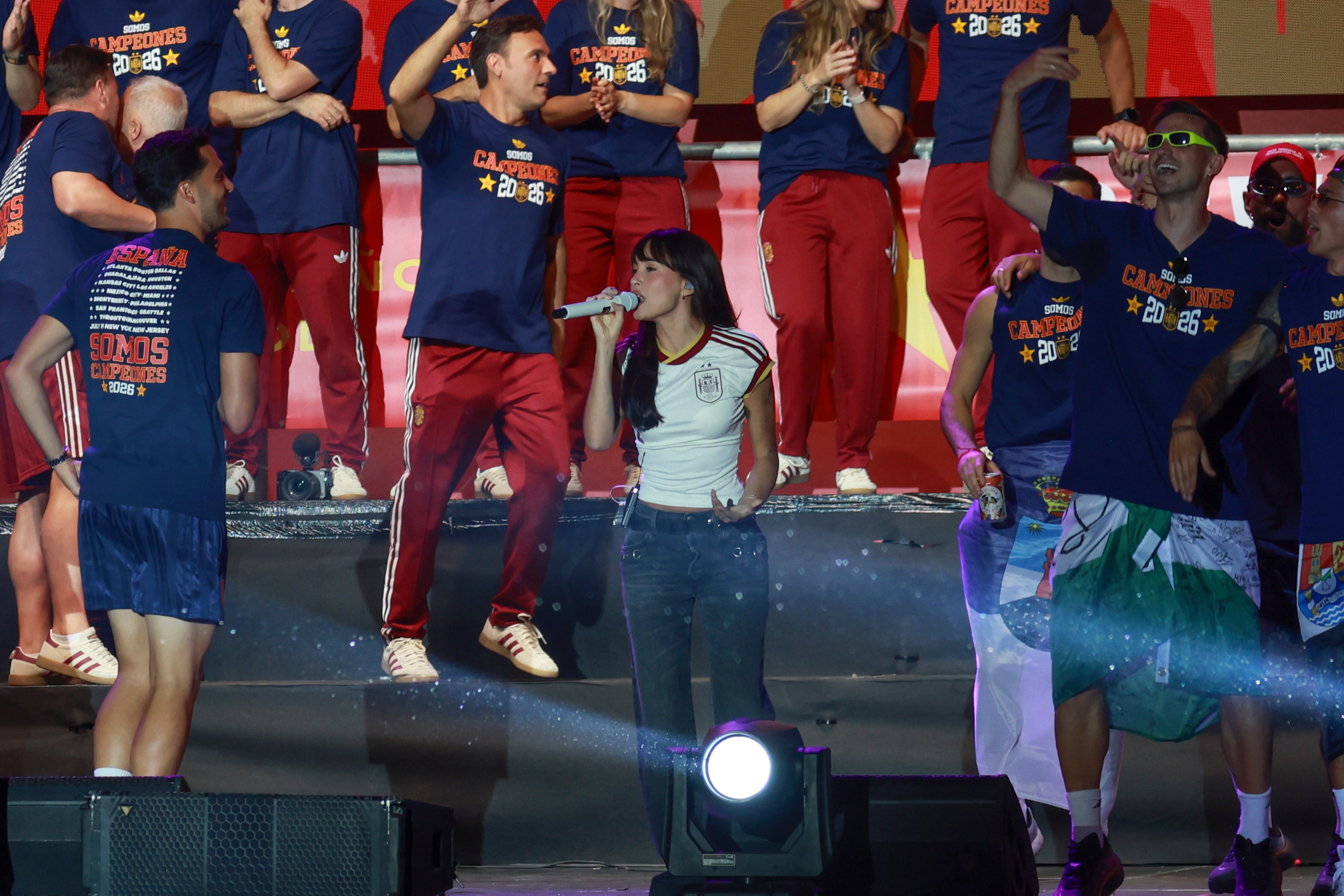 Aitana celebra la victoria del Mundial de España en Cibeles Aitana celebra la victoria del Mundial de España en Cibeles