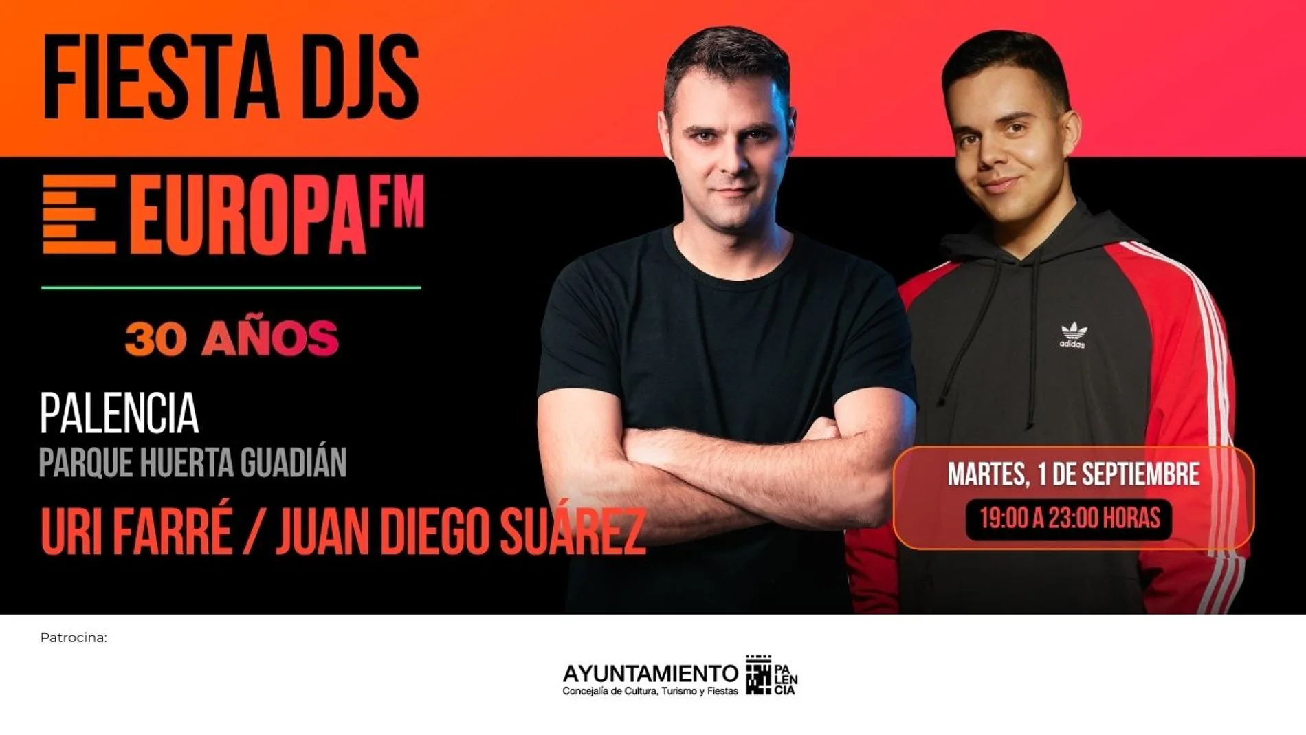 Uri Farré y Juan Diego Suárez te invitan a la Fiesta DJs Europa FM en Palencia Uri Farré y Juan Diego Suárez te invitan a la Fiesta DJs Europa FM en Palencia