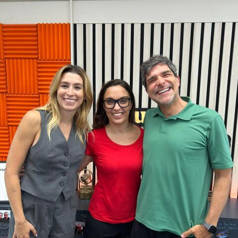 Marta García Aller, presentadora de 'La Brújula', con Eva Soriano y Nacho García