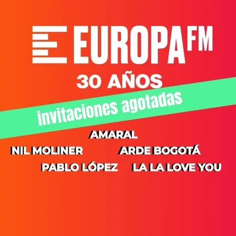 ¡Han volado! Agotadas las invitaciones para la fiesta 30 años Europa FM en solo una hora ¡Han volado! Agotadas las invitaciones para la fiesta 30 años Europa FM en solo una hora