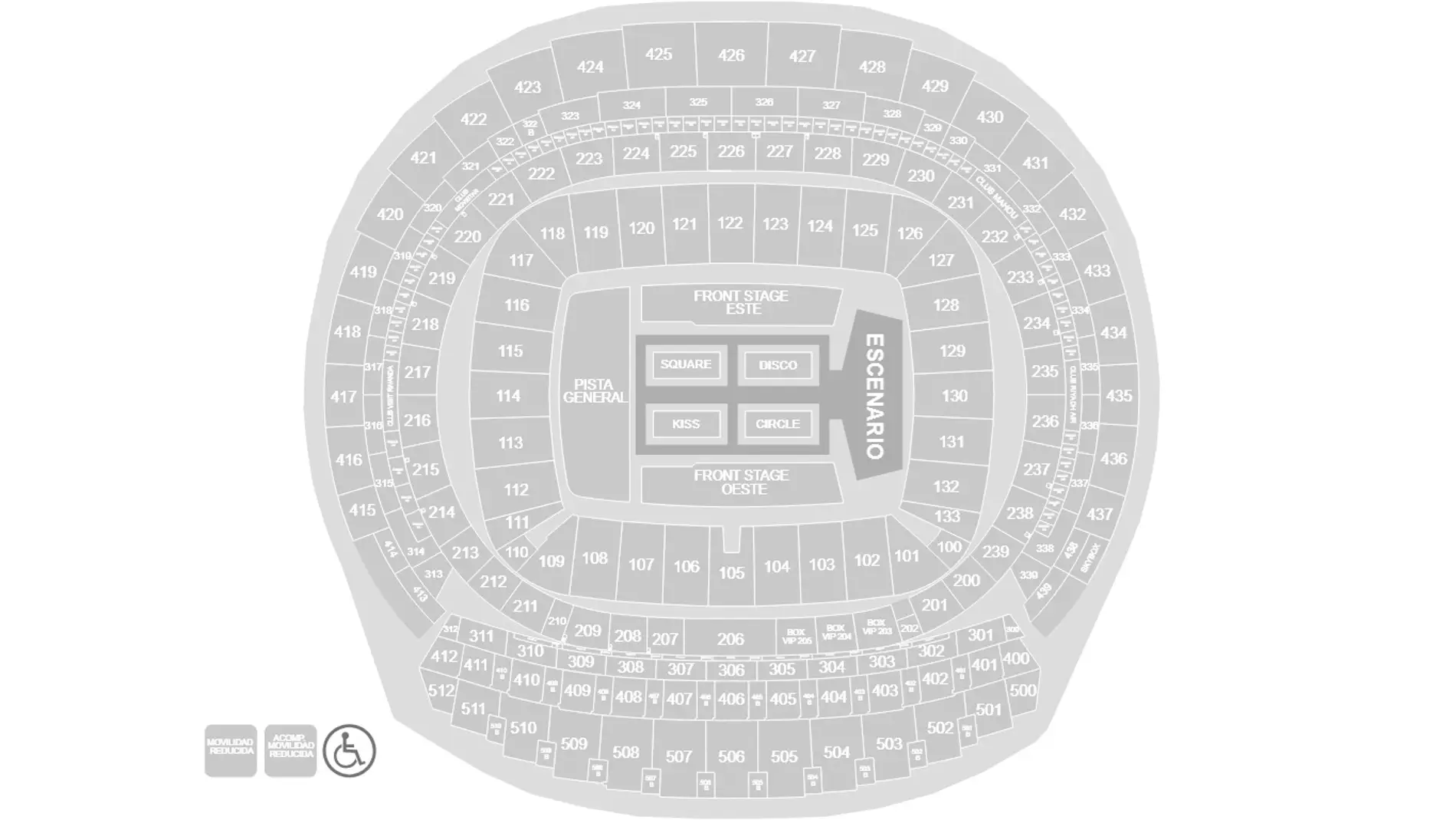 Mapa del Metropolitano para los conciertos de Harry Styles Mapa del Metropolitano para los conciertos de Harry Styles