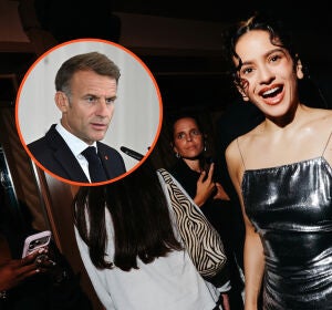 Montaje de Emmanuel Macron y Rosalía Montaje de Emmanuel Macron y Rosalía