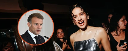 Montaje de Emmanuel Macron y Rosalía Montaje de Emmanuel Macron y Rosalía