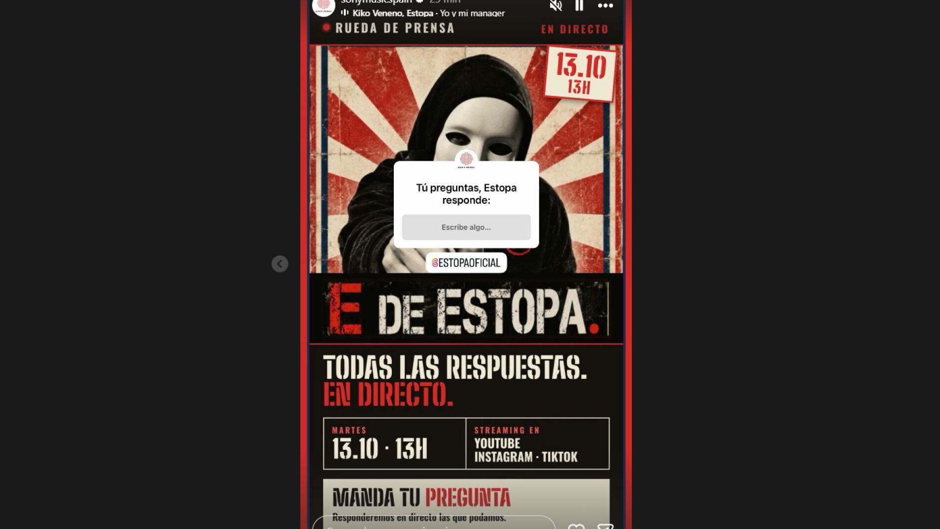 Estopa cita a sus fans a una rueda de prensa online el martes 13 de octubre.