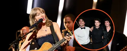 Montaje de Taylor Swift con Javier Calvo, Miguel Bernardeau y Javier Ambrossi en la Academy Museum Gala 2026 Montaje de Taylor Swift con Javier Calvo, Miguel Bernardeau y Javier Ambrossi en la Academy Museum Gala 2026